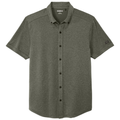 Drive Green Heather front - OGIO Gravitate Full-Button Polo