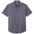 Navy Heather front - OGIO Gravitate Full-Button Polo