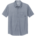 Deep Blue Heather front - OGIO Extend Short Sleeve Button-Up