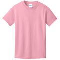Candy Pink front - Port & Co Youth Core Cotton Tee