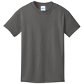 Charcoal front - Port & Co Youth Core Cotton Tee