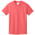 Coral front - Port & Co Youth Core Cotton Tee