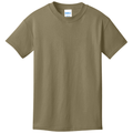 Coyote Brown front - Port & Co Youth Core Cotton Tee