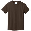 Dark Chocolate Brown front - Port & Co Youth Core Cotton Tee