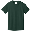 Dark Green front - Port & Co Youth Core Cotton Tee