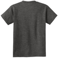 Dark Heather Grey back - Port & Co Youth Core Cotton Tee