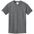 Graphite Heather front - Port & Co Youth Core Cotton Tee