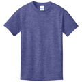 Heather Purple front - Port & Co Youth Core Cotton Tee