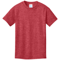 Heather Red front - Port & Co Youth Core Cotton Tee