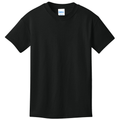 Jet Black front - Port & Co Youth Core Cotton Tee
