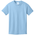 Light Blue front - Port & Co Youth Core Cotton Tee