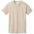 Light Sand front - Port & Co Youth Core Cotton Tee