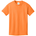 Neon Orange front - Port & Co Youth Core Cotton Tee