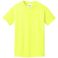 Neon Yellow front - Port & Co Youth Core Cotton Tee