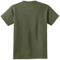 Olive Drab Green back - Port & Co Youth Core Cotton Tee