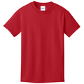 Red front - Port & Co Youth Core Cotton Tee