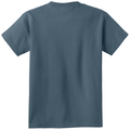 Steel Blue back - Port & Co Youth Core Cotton Tee