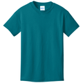 Teal front - Port & Co Youth Core Cotton Tee