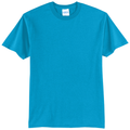 Neon Blue front - Port & Co Core Blend Tee