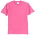 Neon Pink front - Port & Co Core Blend Tee