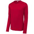 Deep Red front - Sport-Tek Posi-UV Pro Long Sleeve Tee