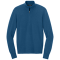 Aegean Blue Heather front - Port Authority Easy Care 1/4-Zip Sweater