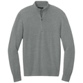 Medium Heather Grey front - Port Authority Easy Care 1/4-Zip Sweater