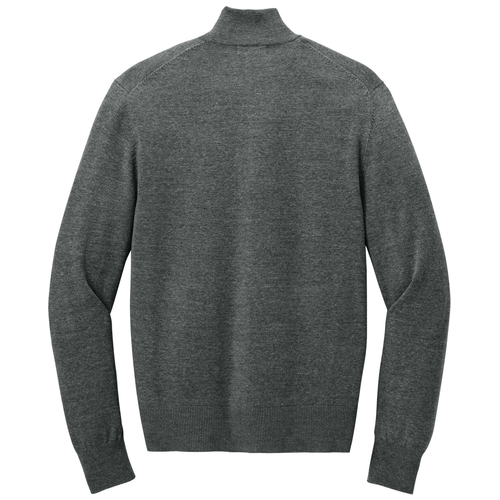 Charcoal Heather back - Port Authority Easy Care Full-Zip Sweater