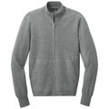 Medium Heather Grey front - Port Authority Easy Care Full-Zip Sweater