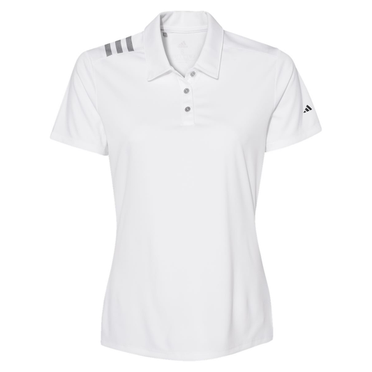 Embroidered Adidas Women's 3-Stripes Shoulder Polo